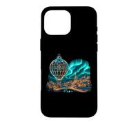 Christmas Hot Air Balloon Aurora Village Scene Case for iPhone 16 Pro Max