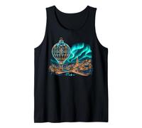 Christmas Hot Air Balloon Aurora Village Scene Tank Top