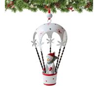 Christmas Hot Air Balloon Ornaments, Santa Snowman Hanging Decorations, Whimsical Holiday Display Accent, Lightweight Durabled Design, Balcony Window Door Patio Parties Décor, 6x6x11cm Red White