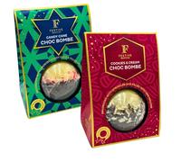 Christmas Hot Chocolate Gift Set - Milk Chocolate Bomb With Mini Marshmallows and Mallow Topper - Pack of 2