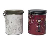 Christmas Hot Chocolate Gift Tin Set - Festive Clip-Top Storage Tin with Milk Chocolate or Pistachio Flavour Hot Chocolate, Chocolate Flakes & Mini Mallows Both (Milk Choc + Pistachio)