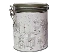 Christmas Hot Chocolate Gift Tin Set - Festive Clip-Top Storage Tin with Milk Chocolate or Pistachio Flavour Hot Chocolate, Chocolate Flakes & Mini Mallows, Christmas Gift, Pistachio