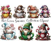 Christmas Hot Cocoa Gnome Puzzles for Adults 1000 Pieces Colorful Xmas Holiday Winter Santa Claus Art Jigsaw Puzzle Impossible Hard Difficult Challenging Puzzles as Family Game