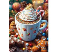 Christmas Hot Cocoa with Cookies 500 Piece Complete Jigsaw Puzzle Set Wildlife Pet Teens Beginners Educational Challenge Puzzle Fans Group Play Anniversary Creativity & Gift Giving 500 PCS