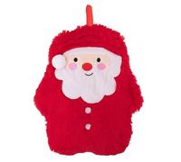 Christmas Hot Water Bottle and Cover - 3D Low Pile Plush Fleece Cover Pain Relief Cosy Nights and Relaxation (Santa)