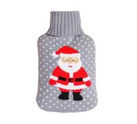 Christmas Hot Water Bottle with Knit Cover, Winter Heat Therapy | Durable PVC hot water bottle with soft knit cover, provides soothing warmth for home, fits for winter cold nights 1000ML B