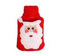 Christmas Hot Water Bottle with Knit Cover, Winter Heat Therapy | Durable PVC hot water bottle with soft knit cover, provides soothing warmth for home, fits for winter cold nights 2000ml A
