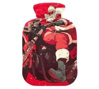 Christmas hot water motorcycle ride water bottle with soft cover, 2 l hot compress bag for (script), compresas calientes para el vientre
