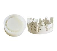 Christmas House and Tree Candle Shape - Silicone Shape Decoration Tools Country house design, smooth design makes it easy to make tea light candles|Recommended for making plaster, resin