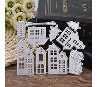 Christmas House Cutting Dies for Card Making，Cutting Dies Cut Stencils for DIY Scrapbooking Photo Album Decorative Embossing Paper Dies for Card Making Templated+Cute Brooch Pin
