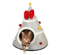 Christmas House for Cats, Removable Warm Cushion | House and for Cats in the Shape of Christmas Tree, for Living Room Bedroom Balcony Play Rest Sleeping Small Breeds
