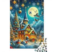 Christmas House Snow 1000 Piece Jigsaw Puzzle For Adults Challenging Game Stress Relief Puzzle Cultivate The Spirit of Teamwork for Family Decorations 300pcs (40x28cm)