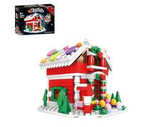 Christmas Houses Building Blocks, DIY Christmas Modular Pen Holder Building Set, Festival Playset Architecture Bricks Model, Office Home Decor, Gifts for Adults Teens Kids, 322 PCS