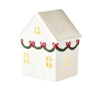 Christmas Houses - Resin Party Decorations - Lighted Christmas Village Houses Table Decor,for Bedroom Living Room Office Desk Shelf Apartment Farmhouse Indoor Holiday