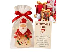 Christmas Hug - Pocket Santa Claus Decor Comforting Keepsake, Little Encouragement Cards | Festive Holiday Motivation Gift For Kids Teens Adults | Miniature Support Token For Students Colleagues Emplo