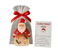 Christmas Hug, Santa Claus Charm Keepsake for Holiday Gifting, Cards with Bags with Festive Design and Sturdy Material, Seasonal Accessory for Friends Family Kids Adults Women Girls Students