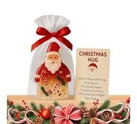 Christmas Hug, Santa Party Souvenir Ornaments - Encouragement Cards and Bags Included, for Adults, Women, Girls, Friends, Family, Colleagues and Colleagues