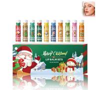Christmas Hydrating Lip Gloss Set, Pack of 10 Christmas Lip Balms, Merry Christmas Lip Balm, Lip Gloss Lip, Balm Lip, Hydration Lip Balm, Christmas Stocking Filler