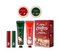 Christmas Hydration Trio Set - 6 Pcs Lip Balm, Hand Cream & Cracked Heel Cream | 24H Moisture Lock with Shea Butter & Vitamin E, Vegan Cruelty-Free Skincare Gift