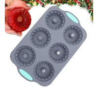 Christmas Ice Cream Molds | Silicone Craft With 6 Holes - Wreath Moulding Tray Versatile Cocktails, Whisky, Cake, Candy And Desserts | Perfect For Holiday Treats, Festive Drinks, Baking Projects And