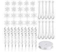 Christmas Ice Cube Ornaments - 27/40pcs Holiday Ice Cube Decorations, Clear Tree Ornaments | Christmas Tree Decoration Fake Snowflake Ice Cube for Wedding Party