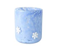 Christmas Icon Glasses, 16 oz Christmas Tree Snowman Icon Glass Juice Cups,Double Old Fashioned Icon Hand Blown Cocktail Glasses Drinking Cups, Xmas Gift for Family & Friends (Blue)