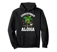 Christmas In Aloha Hawaii Mele Kalikimaka Deck the Palm Tree Pullover Hoodie