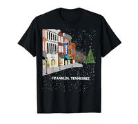 Christmas in Downtown Franklin Tennessee Value Graphic T-Shirt, Men, Black, M