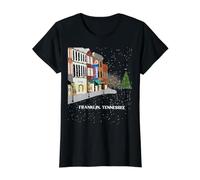 Christmas in Downtown Franklin Tennessee Value Graphic T-Shirt, Women, Black, XS