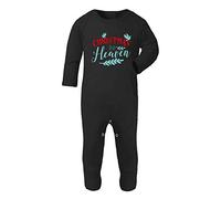 Christmas in Heaven [BCX] Baby Romper Jumpsuit with feet, 3-6 Months, Black
