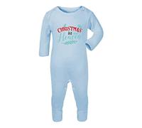 Christmas in Heaven [BCX] Baby Romper Jumpsuit with feet, 3-6 Months, Pastel Blue