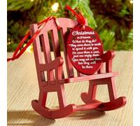 Christmas in Heaven Chair Memorial Ornament Wooden Rocking Chair Christmas Decor Xmas Tree Hanging Pendant