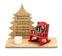 Christmas in Heaven Decoration Christmas Memorial Candle Holders Rocking Chair Ornament Save A Seat Memorial Gift Xmas Decor (1Chair)