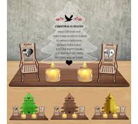 Christmas in Heaven Decoration with 1-6 Chairs Personalized Photo Name Christmas Tree Memorial Candle Holders Loss of Loved One Remembrance Candle Hold Xmas Heaven Rocking Chair for Grandparent