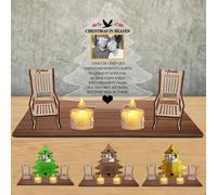 Christmas in Heaven Decoration with 1-6 Chairs Personalized Photo Name Christmas Tree Memorial Candle Holders Loss of Loved One Remembrance Candle Hold Xmas Heaven Rocking Chair for Grandparent