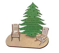 Christmas in Heaven Memorial Chair Personalized Name Christams Tree Rocking Chair Save A Seat Memorial Gift for Dad Mom Grandpa Grandma Mini Wooden Rocking Chair Memorial Plaque Bereavement Gift
