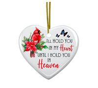 Christmas in heaven ornament Memorial Ornaments,Cardinal Keepsake Xmas tree Hanging christmas decoration in memory of loved one gifts Remembrance ornament for Loss of Loved One
