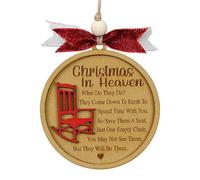 Christmas in Heaven with Chair Ornaments, Memorial Christmas Ornaments, Christmas Memorial Keepsake, for Grandma Grandpa Mom Dad.