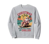 Christmas in July Beach chilled Santa Hawaiian Sunset Cruise Sweatshirt