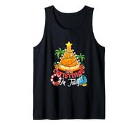 Christmas in July Colorful Lights Oranges Xmas Tree Hawaiian Tank Top
