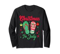 Christmas in July Flip-Flops Beach Trip Tropical Summer Long Sleeve T-Shirt