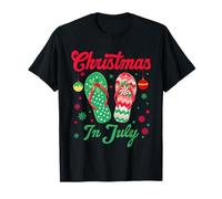 Christmas in July Flip-Flops Beach Trip Tropical Summer T-Shirt