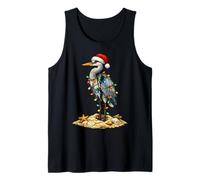 Christmas in July Lights Wrapped On Great Blue Heron Birding Tank Top