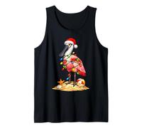 Christmas in July Lights Wrapped On Spoonbill Lover Birding Tank Top