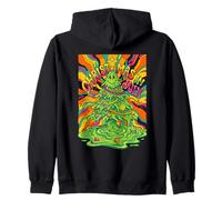 Christmas In July Melting Tree Vintage 70s Summer Holiday Zip Hoodie