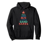 Christmas In July Peace Love Sun And Sand Santa Starfish Pullover Hoodie