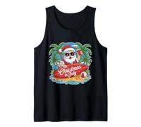 Christmas In July Summer Beach Hawaii Santa USA Men Women Tank Top