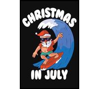 Christmas In July Surfing Santa Summer Notebook: Blank lined ruled journal to write in 6x9" 110 page