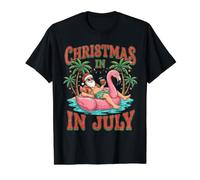 Christmas in July Tropical Santa Beach Summer Vacation Value Graphic T-Shirt, Men, Black, S