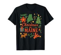 Christmas in Maine Holiday Travel Tourist Souvenir T-Shirt